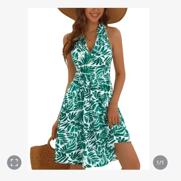 Sundresses Green Floral Tropical Corset Dress NEW IN PACKAGE SIZE SMALL - Picture 1 of 6